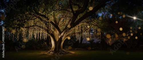 Nighttime outdoor string li...