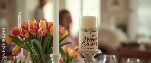 Labelled Easter candle and ...