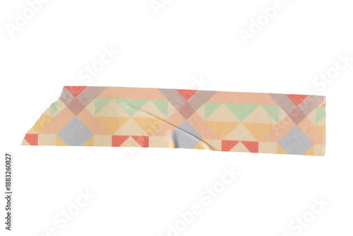 Ripped torn paper adhesive pattern washi tape on transparent background, scrapbook element, png tape, decoration design element