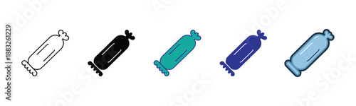 Vector illustration icon collection of colorful spray paint cans in different colors