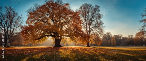 Autumn landscape with paint...