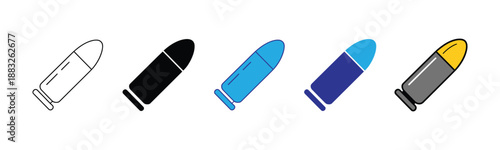 Vector illustration icon colorful bullets in various shapes and sizes