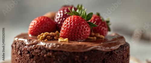 Strawberry-decorated chocol...