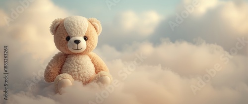 Toy bear seated with backgr...
