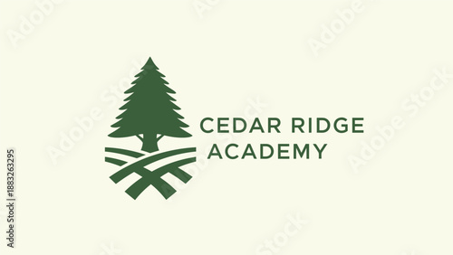 Cedar Ridge Academy logo with evergreen tree and wooden fence.