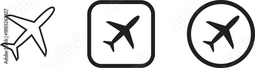 Plane icon set. Flight transport symbol. Airplane icon vector. Travel flat illustration. Travel symbol. Vector EPS 10