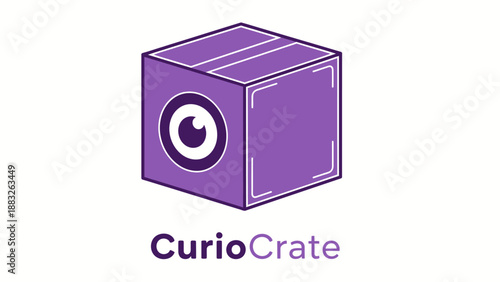 Purple box with CurioCrate logo on white background.