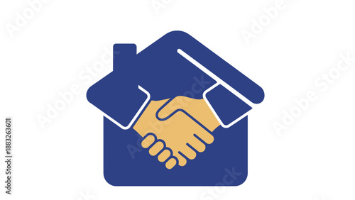 Handshake inside a house symbolizing agreement or partnership in a home setting.