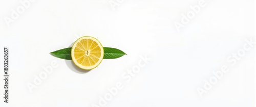 White background with lemon...
