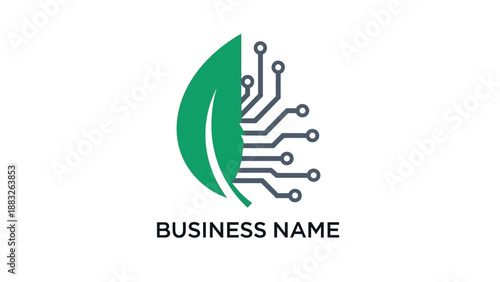Eco Friendly Technology Business Logo Design Concept.