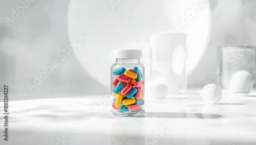 Glass bottle filled with ca...