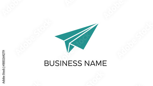 Simple Paper Plane Logo Design Template for Business.