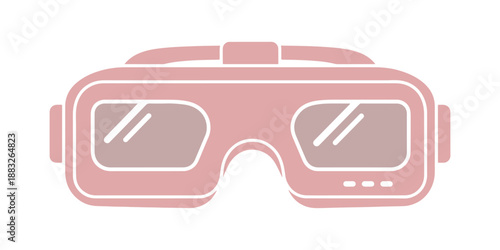 2D pixel-perfect 3D goggles icon, representing virtual, augmented, and mixed reality in a vector format.
