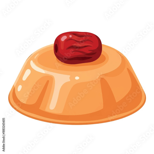 Delicious dessert with fruit on top.