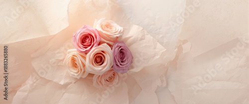 Roses in sweet colors with ...