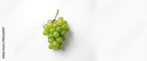 Green grapes on white backg...