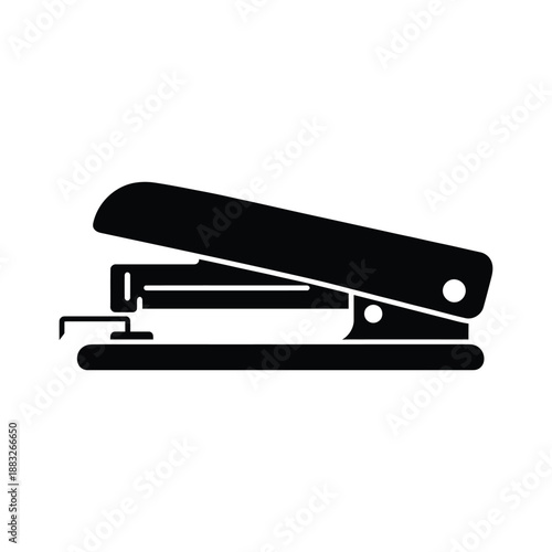 a black office stapler icon isolated on a white background