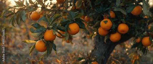 Orange tree with ripe fruit...