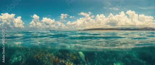 Beautiful ocean isolated wi...