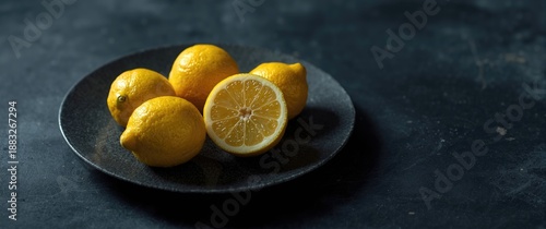 Lemons, both whole and cut,...