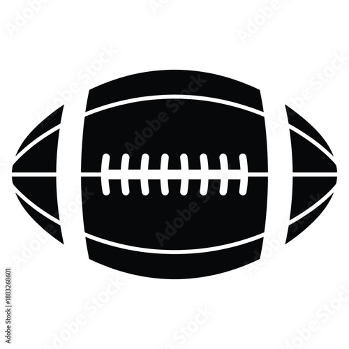 a simple black and white illustration of a classic american football icon