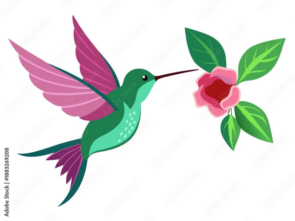 Obraz premium hummingbird and flower