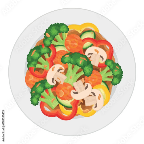 Mixed Vegetables on a Plate.
