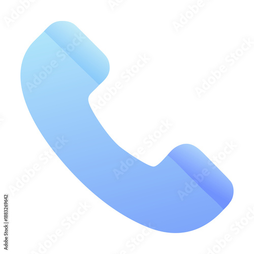 Minimal Blue Gradient Telephone Handset with Down Arrow – Modern Communication Icon