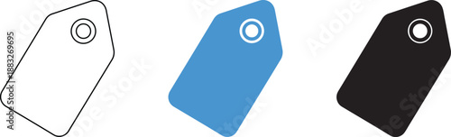 Blue tag with white circle