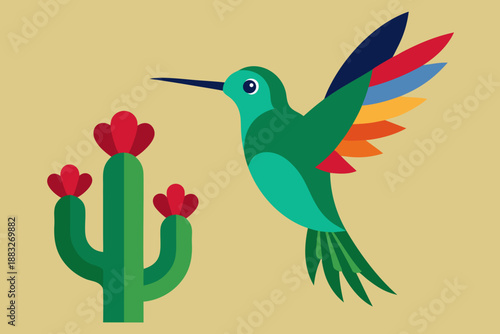 hummingbird and flower