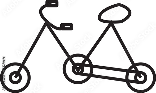 Simple black line art illustration of a bicycle 