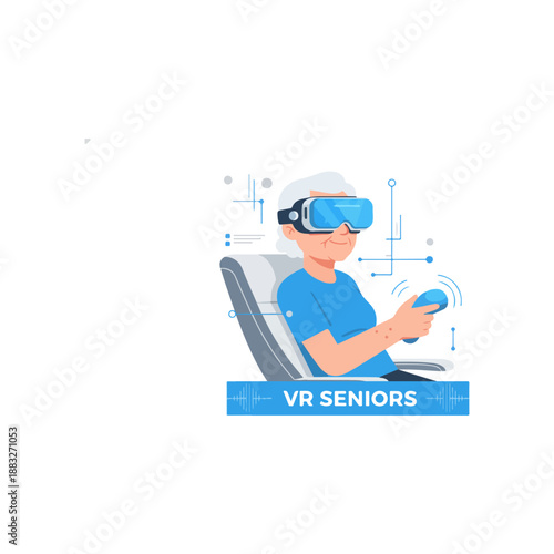Man using VR headset while seated.