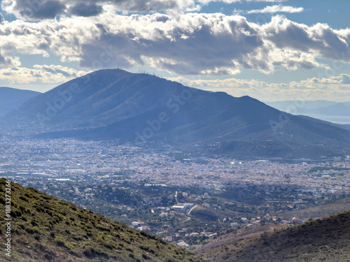 Wallpaper Mural Dramatic cumulus cloud over the Athens basin, panoramic city view from Penteli mountain, Greece Torontodigital.ca