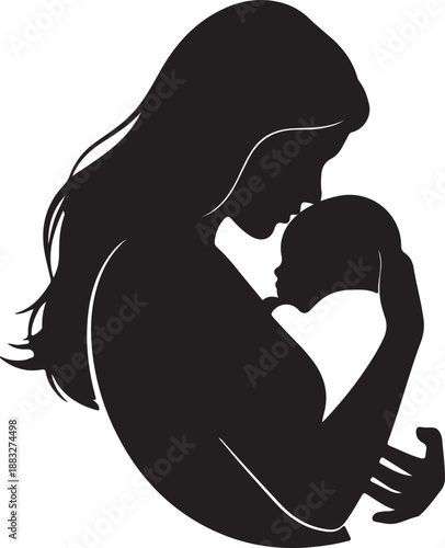 Mother Kissing Baby on the Forehead