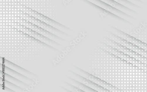 Grayish white abstract background with modern scratched lines pattern. Minimalist geometric design with halftone dots combination for cover, banner, brochure, and certificate.