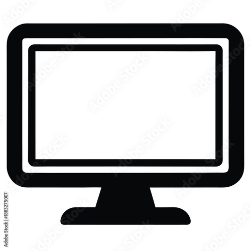 monitor screen vector icon on white background