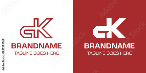 Letters CK Monogram Logo Set, suitable for any brand with KC or CK initials