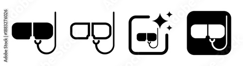 Swimming goggles icon for water sports eye protection and fitness activities