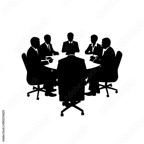 Business professionals having a meeting around round table