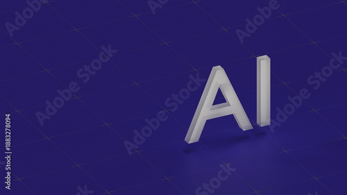 Wallpaper Mural AI 3D Text Purple Background Artificial Intelligence Technology Concept Torontodigital.ca