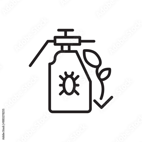 Pesticide safety icon. Responsible crop protection and chemical handling, representing agritech pest management, toxic substance storage, worker safety protocols, and sustainable farming practices.