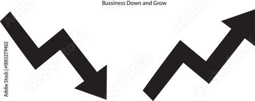 Directional Arrow Diagram Showing Market Movement. Financial Performance Visualization for Strategy Content. Economic Change Concept