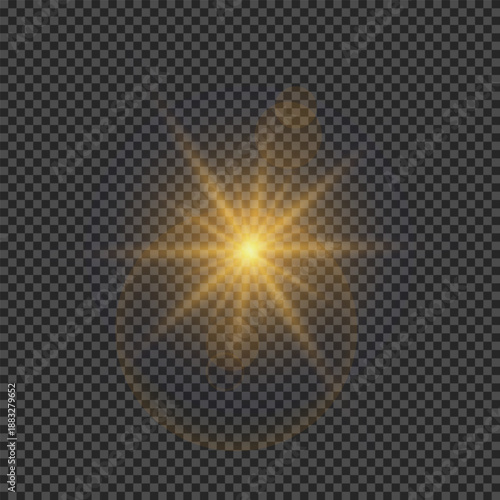 Light effect of orange lens flares