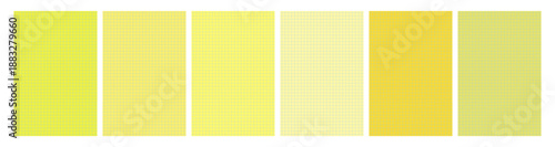Set of yellow legal pad pages with grid designs