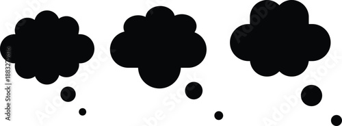 Think Bubble icon Set. Creative ideas and imagination symbols. Brainstorming Symbols. Thought cloud graphic design

