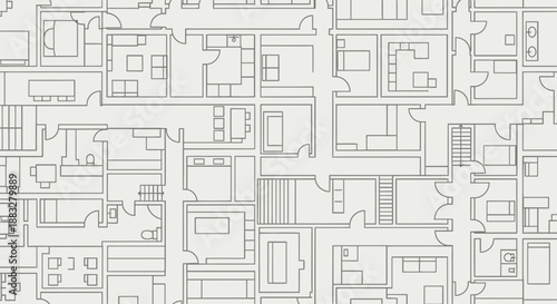 Seamless Blueprint Pattern of Apartment Floor Plans