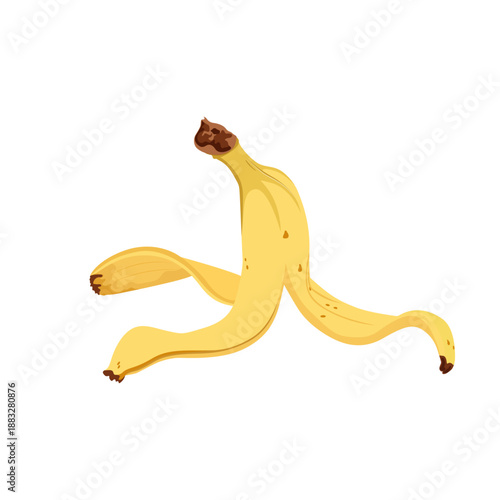Banana peel isolated on white background.