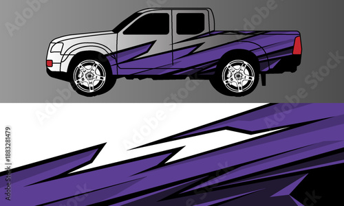 Truck, car And Vehicle racing graphic kit background for wrap and vinyl sticker