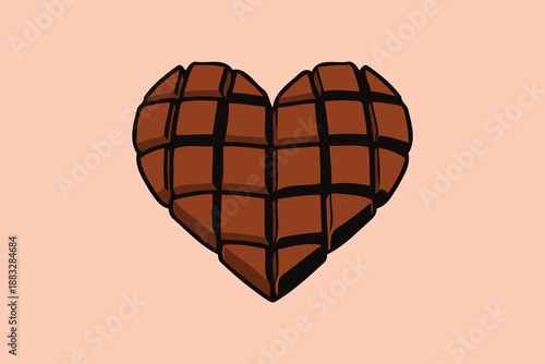 heart-shaped chocolate bar illustration