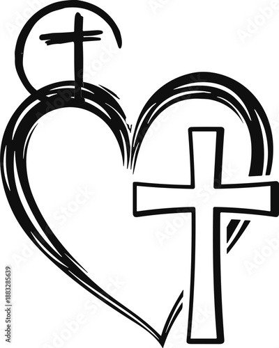 Heart cross svg